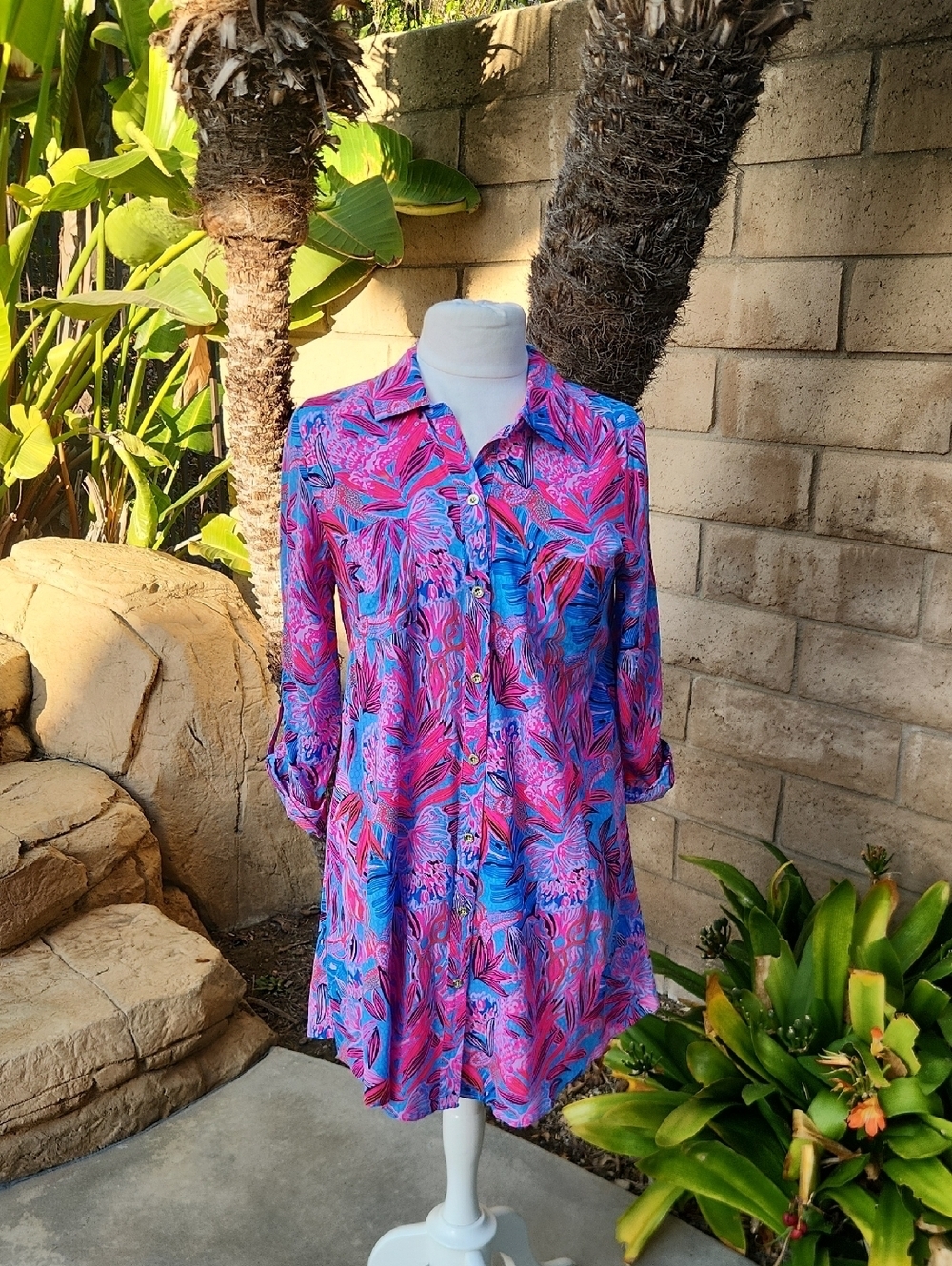 Lilly Pulitzer Natalie Shirt Dress Size Small Ruby Red Wild Times Tunic